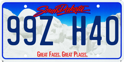 SD license plate 99ZH40