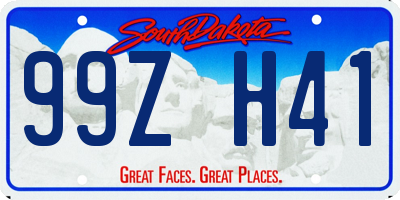 SD license plate 99ZH41