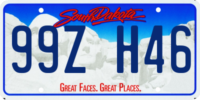 SD license plate 99ZH46