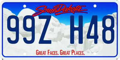 SD license plate 99ZH48