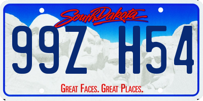 SD license plate 99ZH54