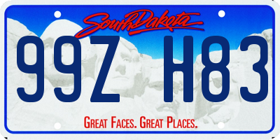 SD license plate 99ZH83