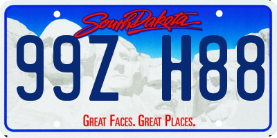 SD license plate 99ZH88