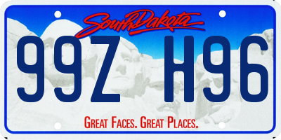 SD license plate 99ZH96