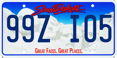 SD license plate 99ZI05