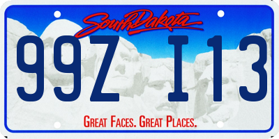 SD license plate 99ZI13