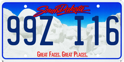 SD license plate 99ZI16