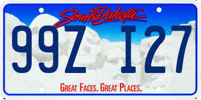 SD license plate 99ZI27