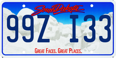 SD license plate 99ZI33