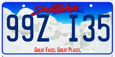 SD license plate 99ZI35