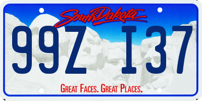 SD license plate 99ZI37