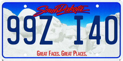 SD license plate 99ZI40