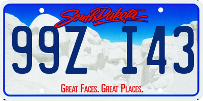 SD license plate 99ZI43