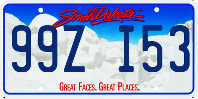 SD license plate 99ZI53