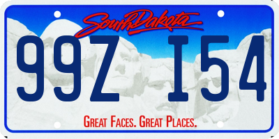 SD license plate 99ZI54