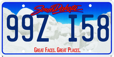 SD license plate 99ZI58