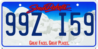 SD license plate 99ZI59