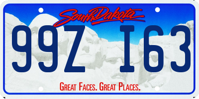 SD license plate 99ZI63