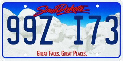 SD license plate 99ZI73