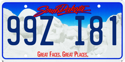 SD license plate 99ZI81