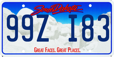 SD license plate 99ZI83