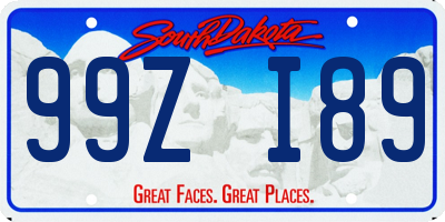 SD license plate 99ZI89