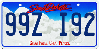 SD license plate 99ZI92