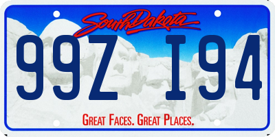 SD license plate 99ZI94