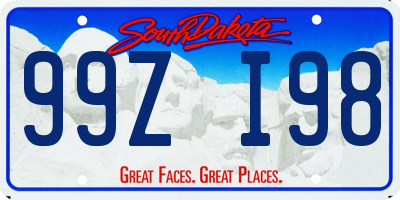 SD license plate 99ZI98