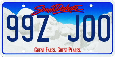SD license plate 99ZJ00