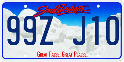 SD license plate 99ZJ10