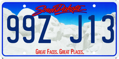 SD license plate 99ZJ13