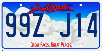 SD license plate 99ZJ14