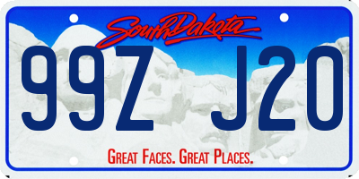 SD license plate 99ZJ20