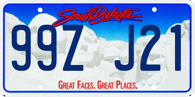 SD license plate 99ZJ21