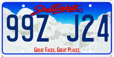SD license plate 99ZJ24