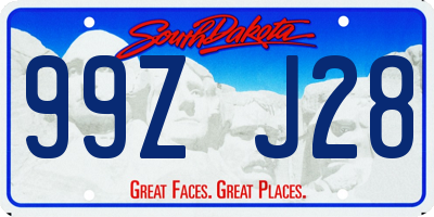 SD license plate 99ZJ28