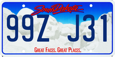 SD license plate 99ZJ31
