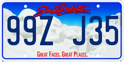 SD license plate 99ZJ35