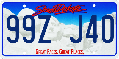 SD license plate 99ZJ40