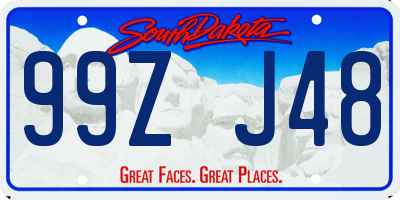 SD license plate 99ZJ48