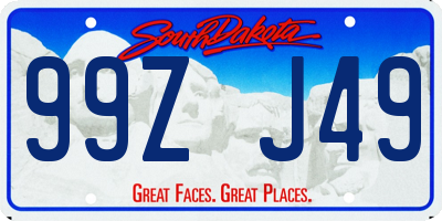 SD license plate 99ZJ49