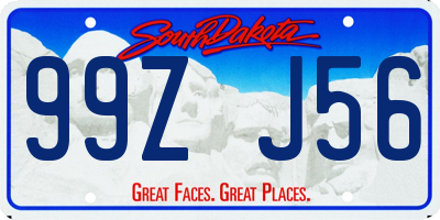 SD license plate 99ZJ56