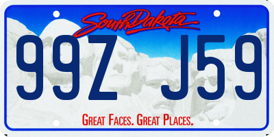 SD license plate 99ZJ59