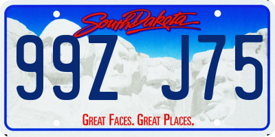 SD license plate 99ZJ75