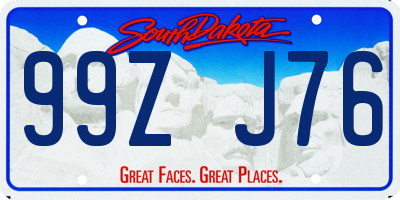 SD license plate 99ZJ76
