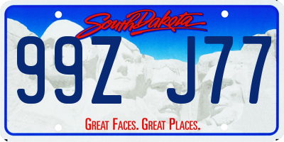SD license plate 99ZJ77