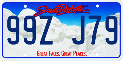 SD license plate 99ZJ79