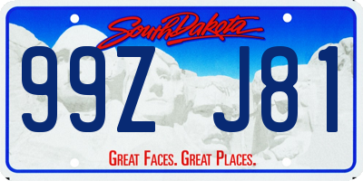 SD license plate 99ZJ81