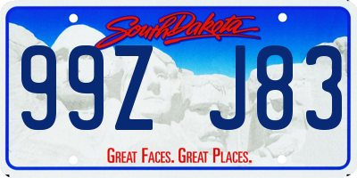 SD license plate 99ZJ83